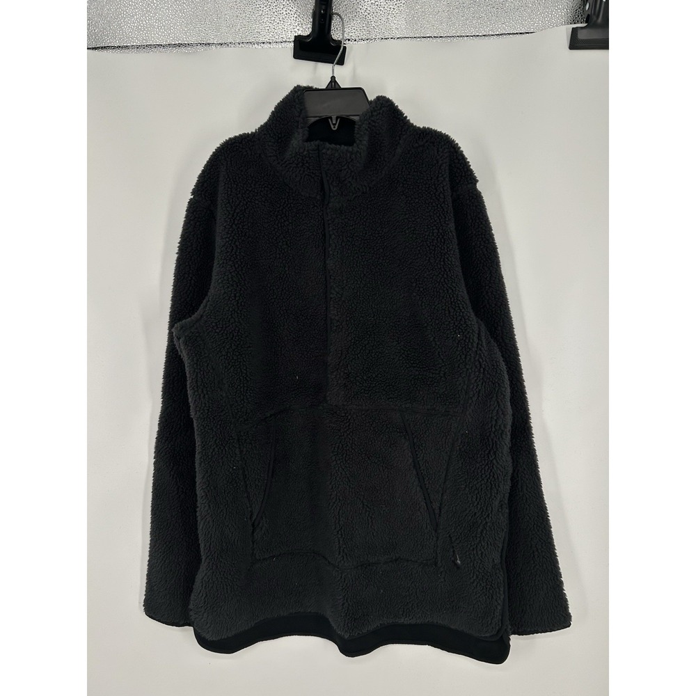 Nike Yoga Fleece Sherpa Pullover Jacket Therma Fit Black Fur DD2182-010 Small
